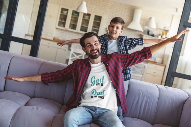 God Gave Me the Best Dad in the World T-Shirt - Embrace Comfort and Quality with Our Happy Father-Son Yoga Tee!