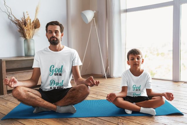 God Gave Me the Best Dad in the World T-Shirt - Embrace Comfort and Quality with Our Happy Father-Son Yoga Tee!