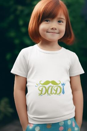 Mustache Dad T-Shirt for Girls: Comfortable and Fun Variety of Materials