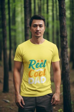 Reel Cool Dad Yellow T-Shirt - A Must-Have for the Modern Outdoorsman!