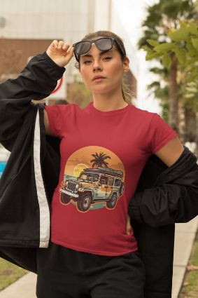 Get Beach-Ready with Our Stylish Jeep Print T-Shirt - Choose from a Variety of Materials and Colors!