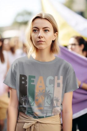 Beach Life Bliss: Women's T-Shirt - Embrace the Coast in Style! Choose from a Variety of Materials and Colors for Your Perfect Beach Look!