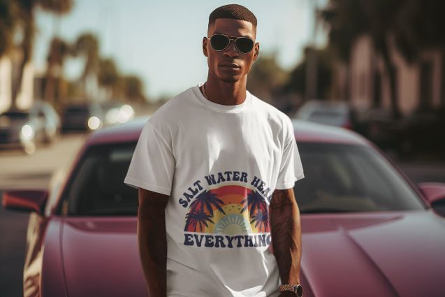 "Salt Water Heals Everything" Men's T-Shirt: Feel the Healing Power in Style and Comfort!