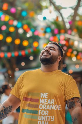 Stand for Unity in Style with Our 'We Wear Orange For Unity Day' T-shirt - Available in Multiple Colors and Luxurious Materials!