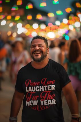 New Year Peace and Laughter T-shirt: Spread Joy in Every Color!