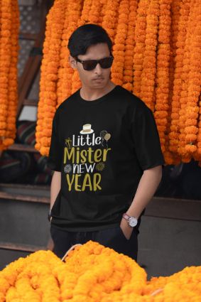 Get Festive with our Little Mister New Year T-Shirt - Choose Your Style and Color Now!