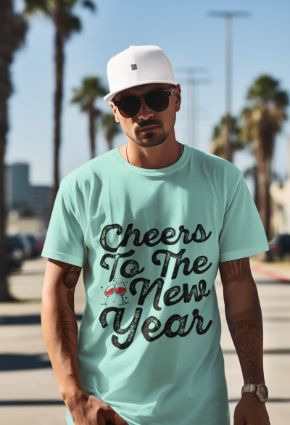 New Year Cheers Tee - Celebrate in Style with our Exclusive Collection! Choose from a Variety of Materials and Colors!