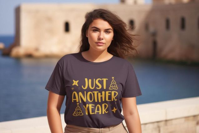 Year-Defining Style: Just Another Year T-Shirt - Choose Your Fabric, Color, and Confidence!