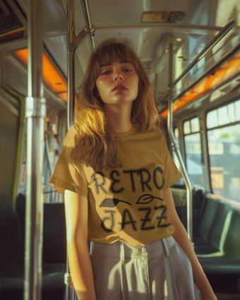 Timeless Style: Retro Jazz Graphic Tee - Choose Your Color and Material!