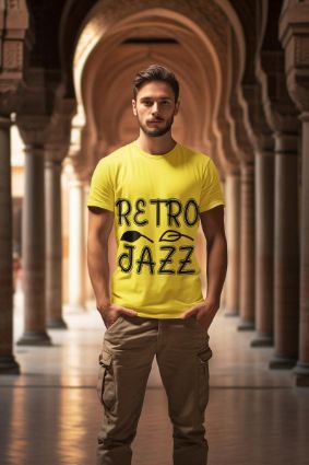 Timeless Style: Retro Jazz Graphic Tee - Choose Your Color and Material!