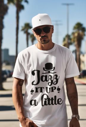 Upgrade Your Style with our 'Jazz It Up a Little' Music-themed T-shirt Collection!