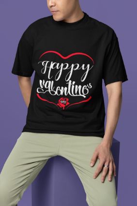 Spread Love with Our Happy Valentine's T-Shirt - Available in Multiple Colors and Fabrics!