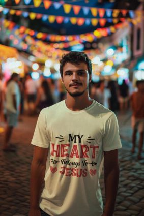 Embrace Faith with our 'My Heart Belongs To JESUS' T-Shirt - Available in Various Colors & Materials!